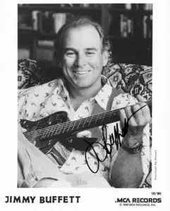 Signed Jimmy Buffett photograph