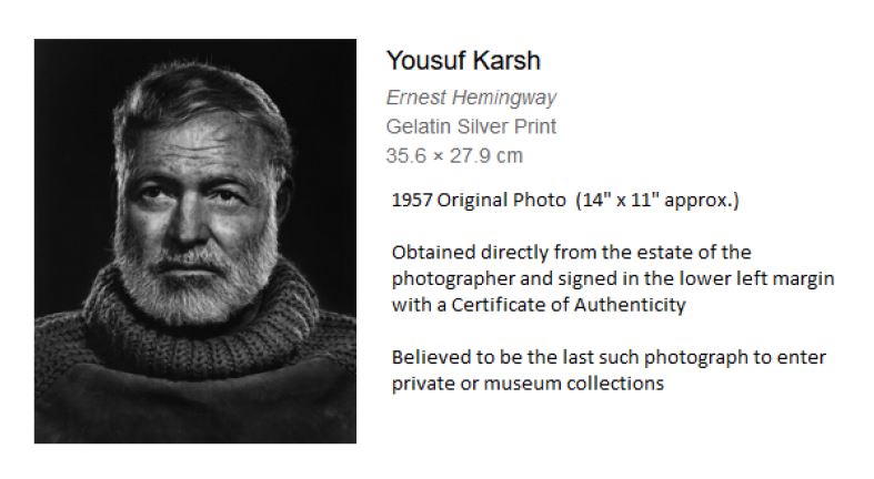 Yousef Karsh Hemingway Photo Details